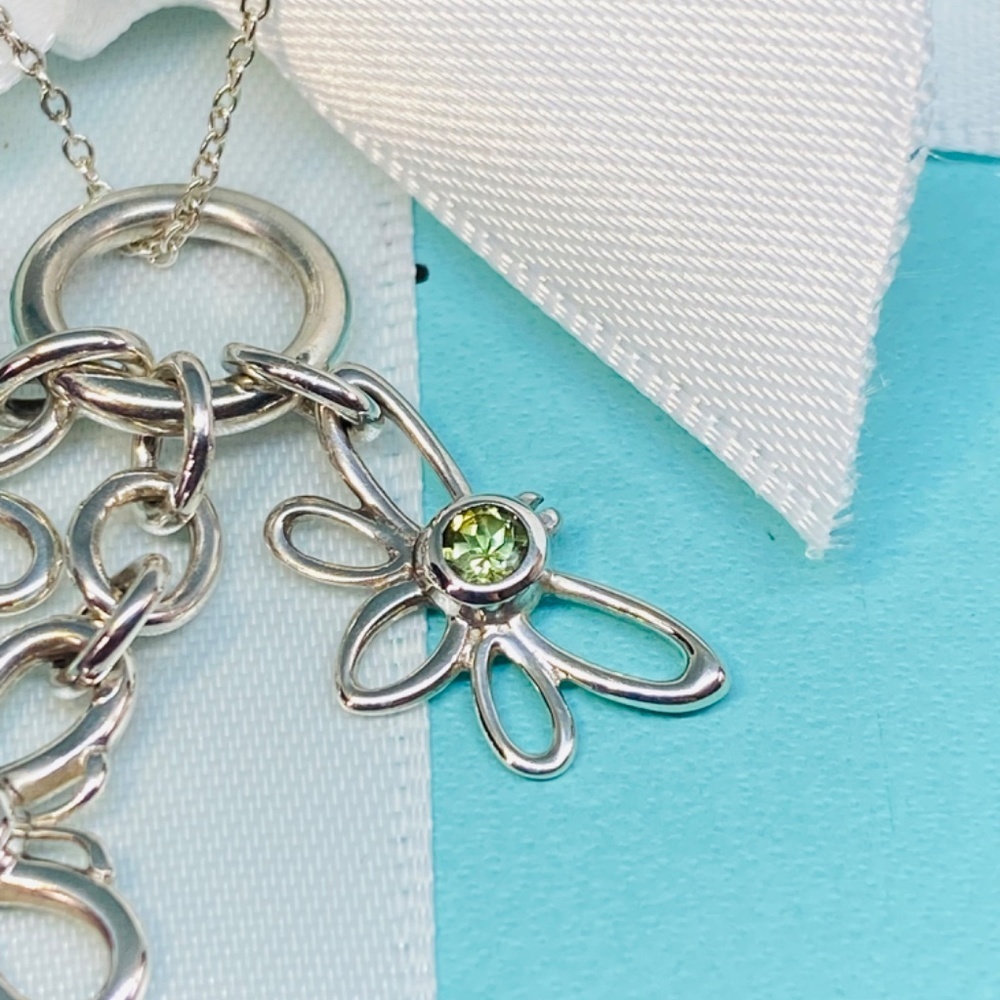 Tiffany & Co. 2003 Limited Edition Butterfly Dragonfly Gemstone Necklace 925 - Picture 3 of 10